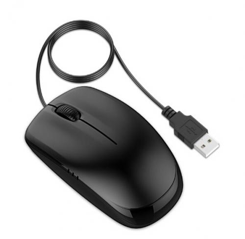 Neloodony 3-Button Wired USB Optical Mouse Mice (Black)